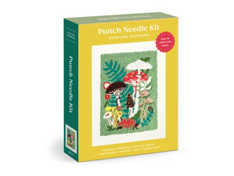 Chronicle Books Woodland Mushrooms Punch Needle Kit