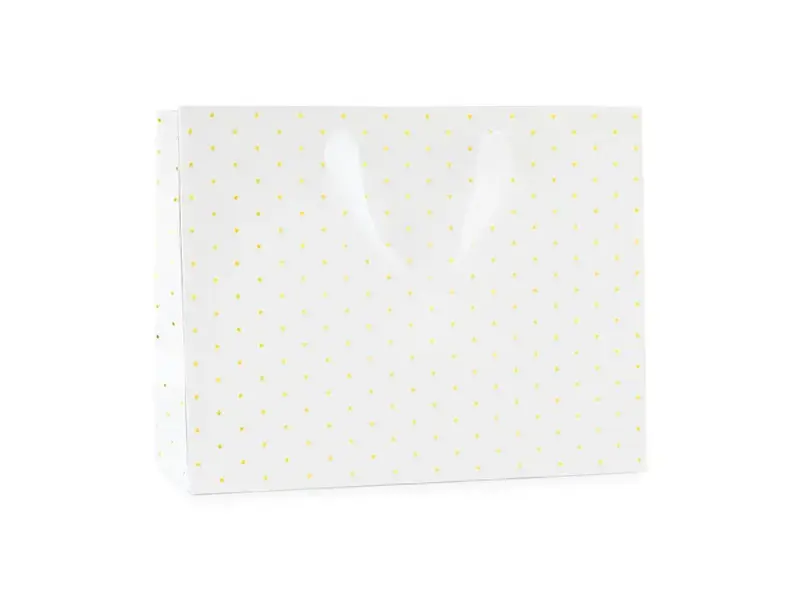 Sugar Paper Large Gold Swiss Dot Gift Bag