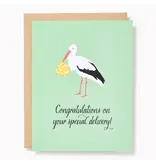 Paper Source Special Delivery Stork Baby Card
