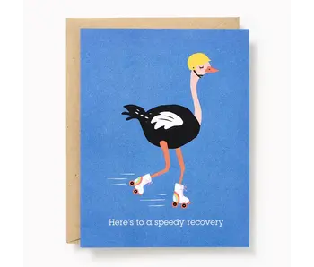 Speedy Recovery Ostrich Get Well Soon Card