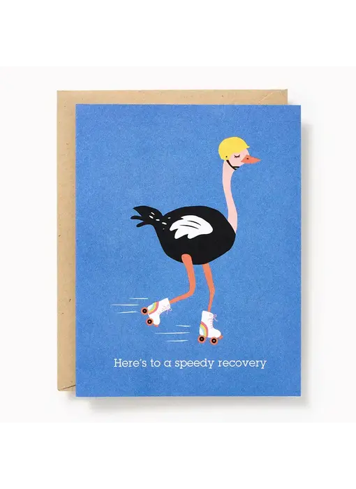 Speedy Recovery Ostrich Get Well Soon Card