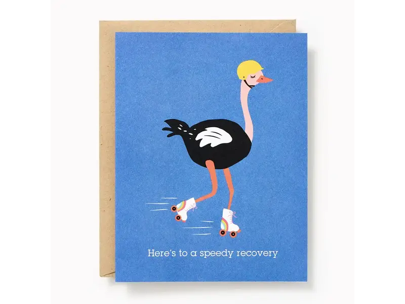 Paper Source Speedy Recovery Ostrich Get Well Soon Card