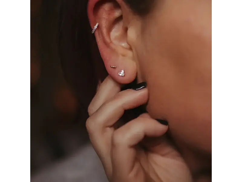 Ofina Jewelry Triple Sphere Studs, GF