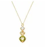 Ofina Jewelry Tripe CZ Green Ombre GF Necklace