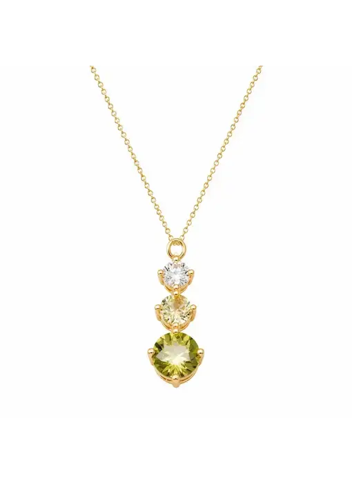 Tripe CZ Green Ombre GF Necklace