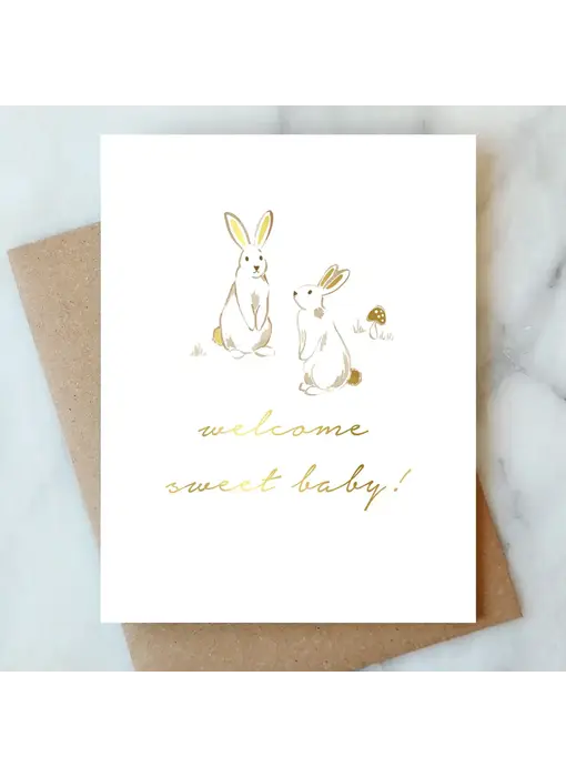 Bunnies Baby Greeting Card | New Mom Baby Card