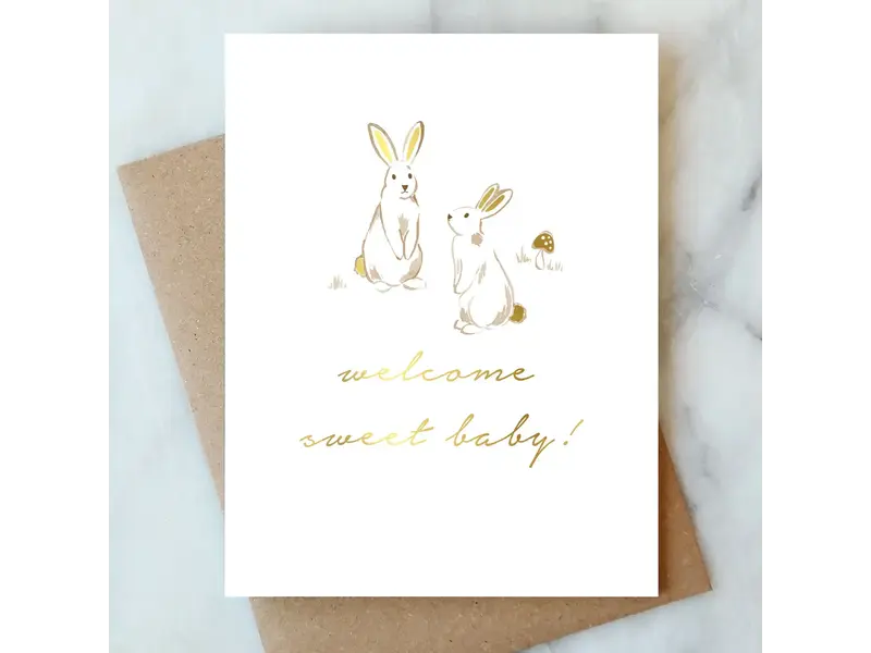 Abigail Jayne Design Bunnies Baby Greeting Card | New Mom Baby Card
