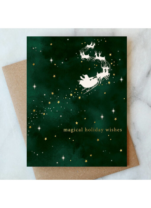 Santa Sleigh Holiday Greeting Card | Christmas Holiday Card