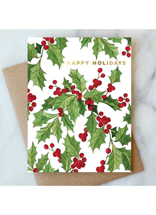 Vines of Holly Greeting Card | Christmas Holiday Card