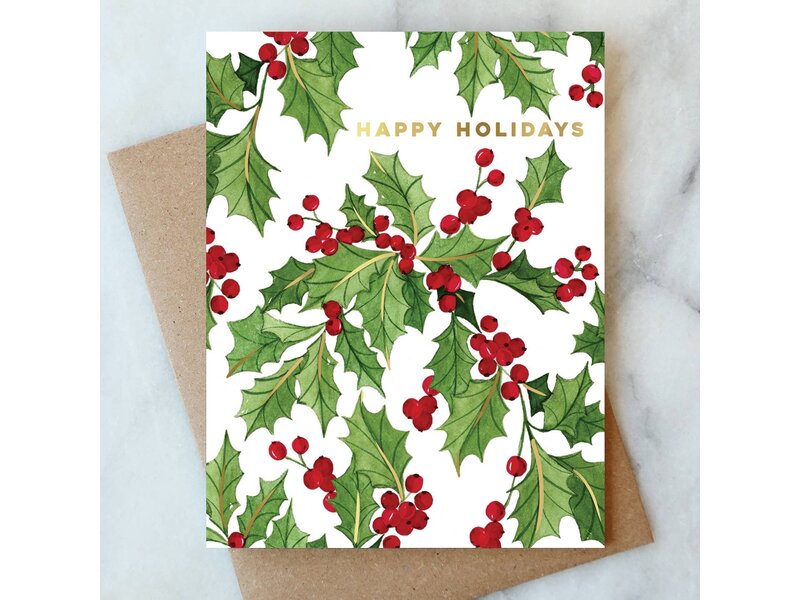 Abigail Jayne Design Vines of Holly Greeting Card | Christmas Holiday Card