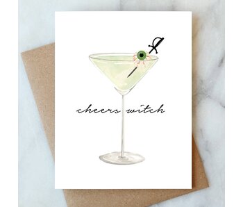 Eyeball Martini Halloween Greeting Card | Fall Holiday Card