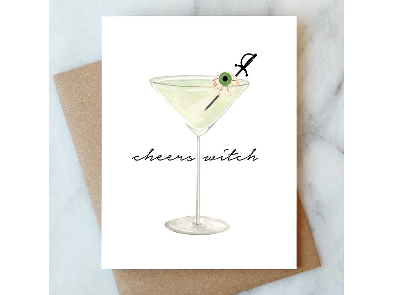 Abigail Jayne Design Eyeball Martini Halloween Greeting Card | Fall Holiday Card