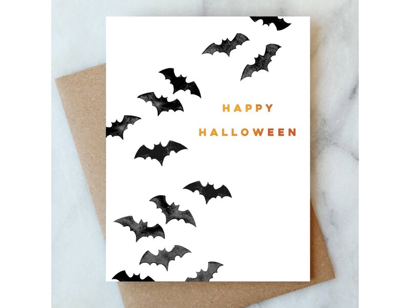 Abigail Jayne Design Bats Halloween Greeting Card | Fall Holiday Card