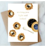 Abigail Jayne Design Latkes and Caviar Hanukkah Greeting Card | Holiday Card
