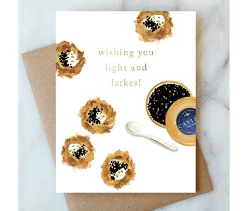 Latkes and Caviar Hanukkah Greeting Card | Holiday Card