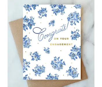 French Blue Engagement Greeting Card | Wedding Card