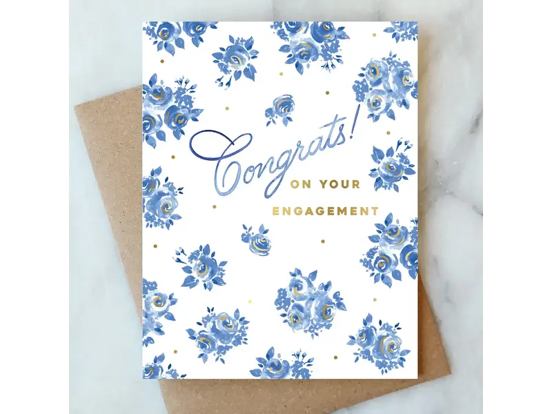 Abigail Jayne Design French Blue Engagement Greeting Card | Wedding Card