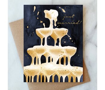 Wedding Bubbles Champagne Tower Card | Wedding Card