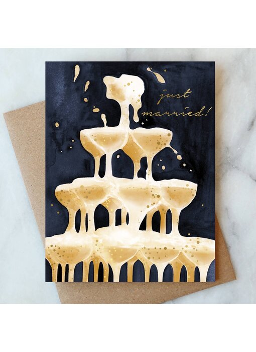 Wedding Bubbles Champagne Tower Card | Wedding Card