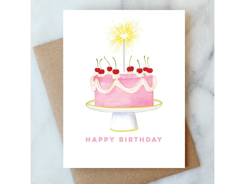 Abigail Jayne Design Sparkler Cake Greeting Card | Birthday Card