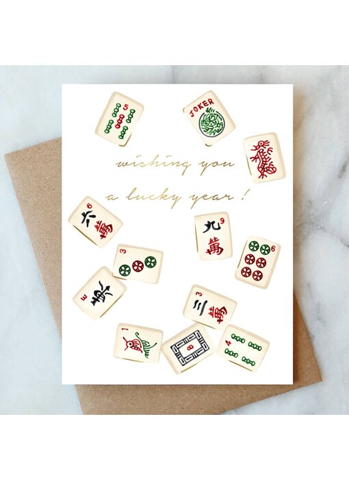 Mahjong Birthday Card Greeting Card | Good Luck Card