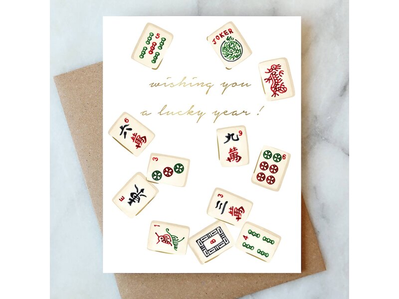 Abigail Jayne Design Mahjong Birthday Card Greeting Card | Good Luck Card