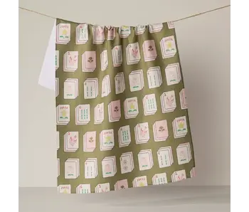 Flower Tiles Tea Towel