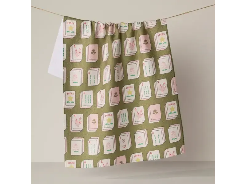 Flower Tiles Tea Towel
