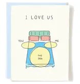 Pop + Paper Cute Pet Love Greeting Card - Dog in Bed