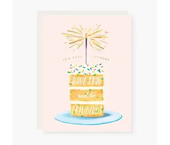 Fun and Frivolous Sparkler Cake Birthday Card