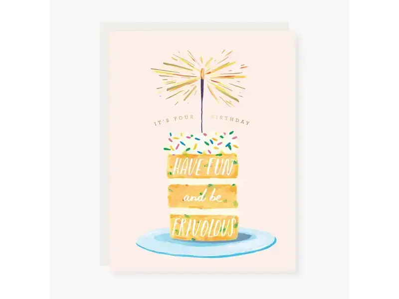 2021 Co. Fun and Frivolous Sparkler Cake Birthday Card