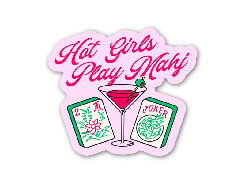 Big Moods "Hot Girls Play Mahj" Mahjong Game Night Stickers