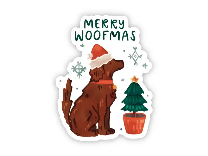 Big Moods "Merry Woofmas" Cute Dog Christmas Sticker