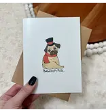 Big Moods Bah Hum Pug Greeting Card