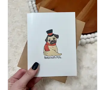 Bah Hum Pug Greeting Card