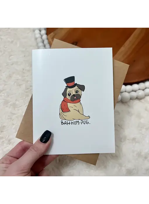Bah Hum Pug Greeting Card