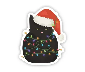Cat in Christmas Lights Sticker