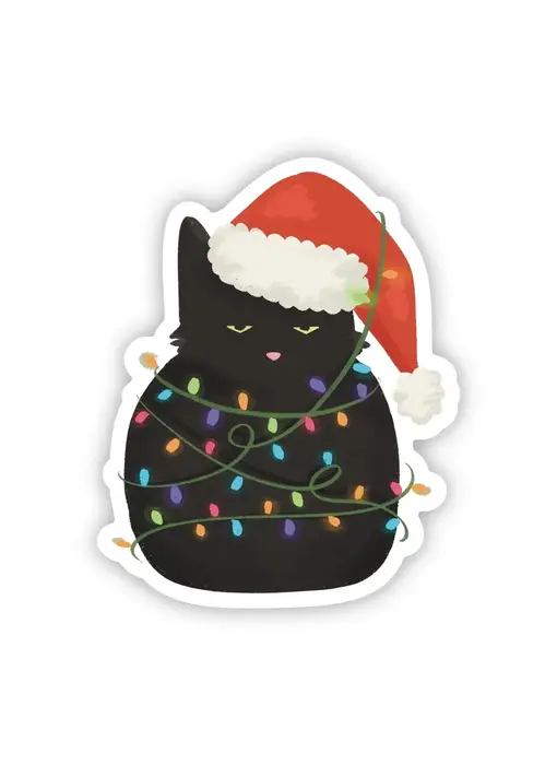 Cat in Christmas Lights Sticker