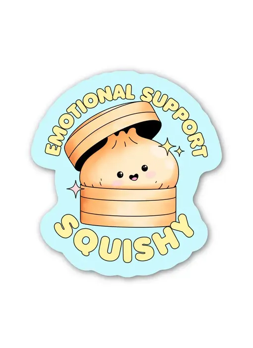 Emotional Support Squishy Sticker - Blue
