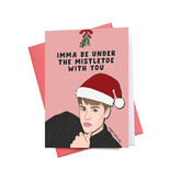 Inkwell Cards Justin Bieber Mistletoe | Christmas Greeting Card