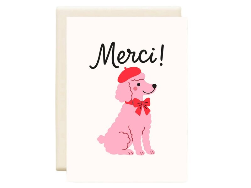 Inkwell Cards Merci Poodle | Thank You Card