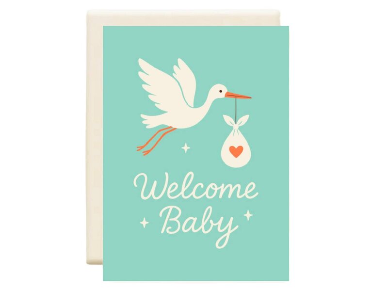 Inkwell Cards Stork | New Baby Greeting Card