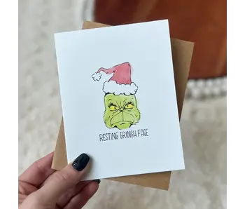 Resting Grinch Face Greeting Card