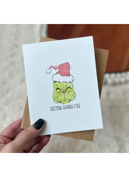 Resting Grinch Face Greeting Card