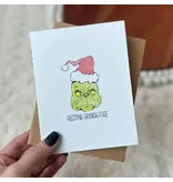 Resting Grinch Face Greeting Card