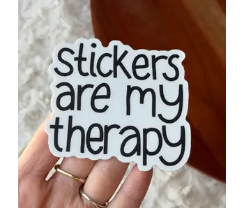 Stickers Are My Therapy Text Snarky Sticker
