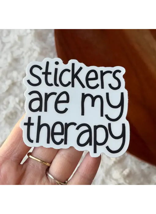 Stickers Are My Therapy Text Snarky Sticker
