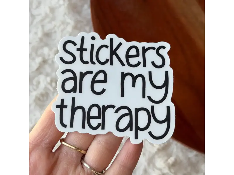 Stickers Are My Therapy Text Snarky Sticker