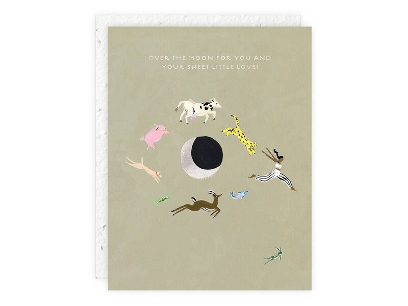 Seedlings Over The Moon Baby Card