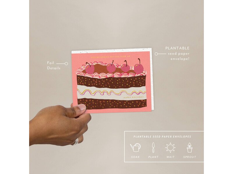 Seedlings Slice of Cake - Birthday Card